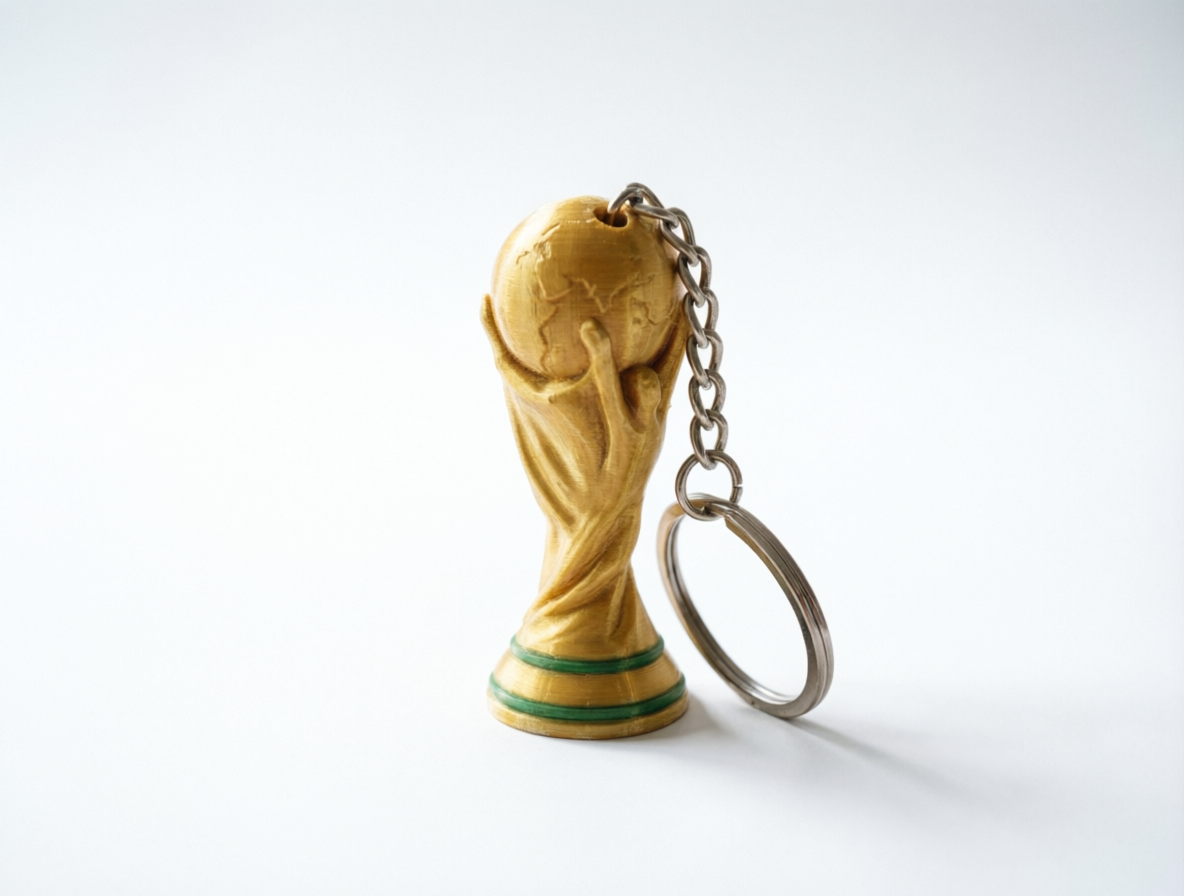 worldcup Keychain with Integrated Loop Design